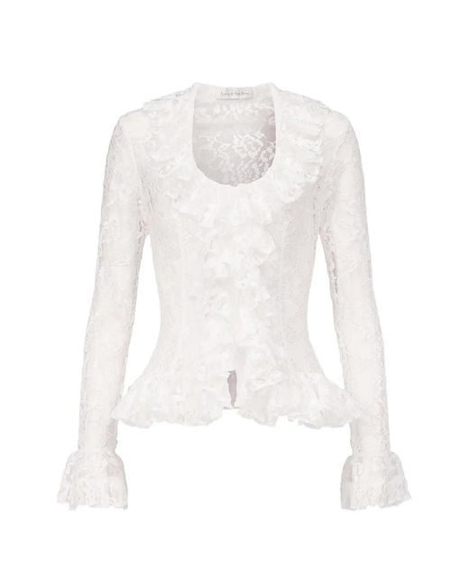 Ludovic de Saint Sernin White Ruffled Lace Top