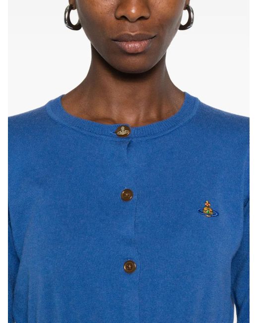 Vivienne Westwood Wollen Vest Verfraaid Met Logo's in het Blue