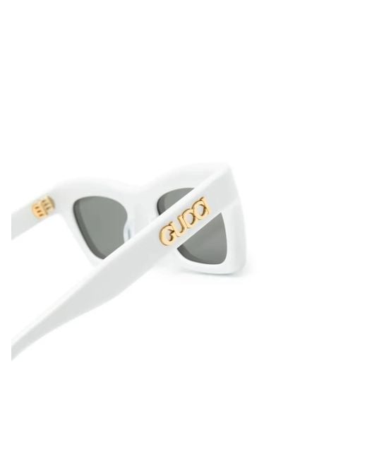 Gucci Gray Rectangle-Frame Sunglasses