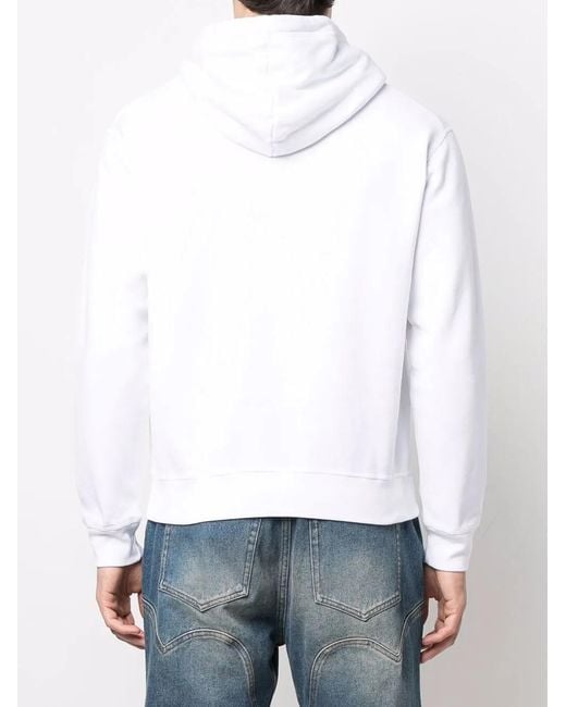 DSquared² White Logo Print Cotton Hoodie for men