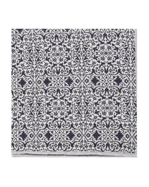 Eleventy Black Floral-Pattern Scarf for men