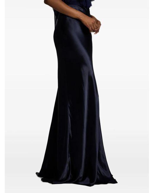 Jupe À Fini Satiné Ralph Lauren en coloris Blue