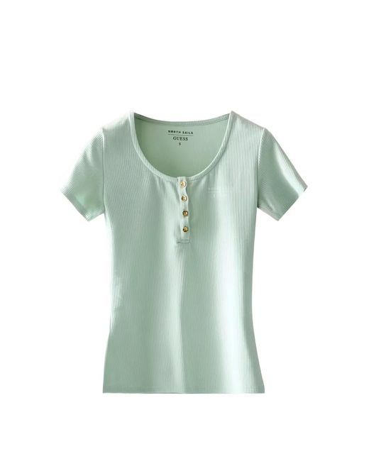Guess Green X North Sails Ribbed-Knit T-Shirt
