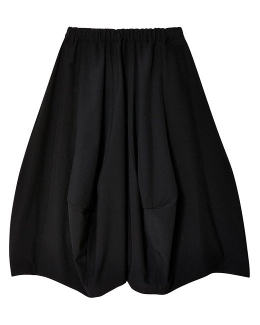 Comme des Garçons Black Asymmetric Flared Wool Midi Skirt