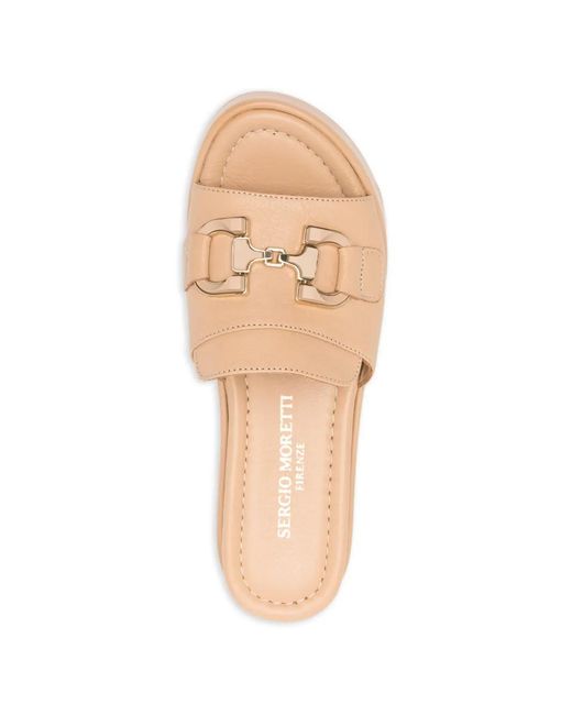 SERGIO MORETTI FIRENZE Natural Horsebit Platform Sandals