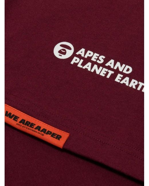 Camiseta con manga larga Aape By A Bathing Ape de hombre de color Red