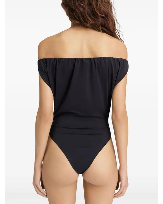 Jacquemus Black The Drapeado Swimsuit