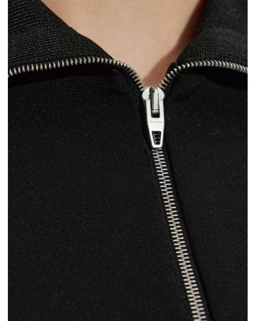 Jil Sander Black Zip-Up Cropped Jacket