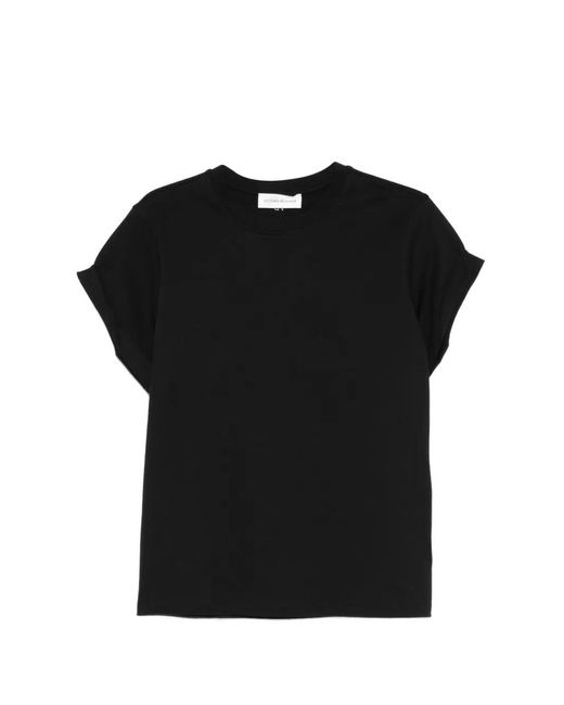 Victoria Beckham Black Solid Crew Neck T-Shirt