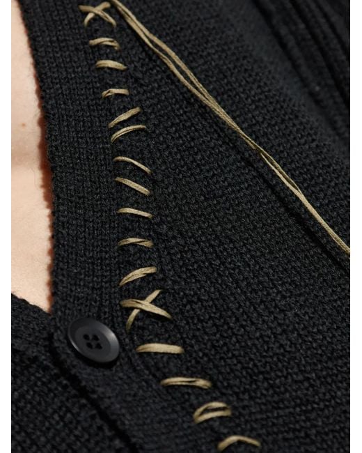 メンズ Yohji Yamamoto Vネック カーディガン Black