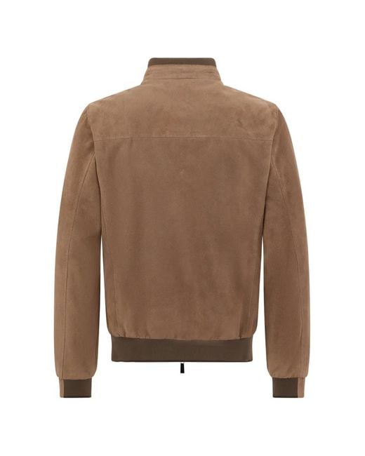 Moorer Brown Zip Jacket for men
