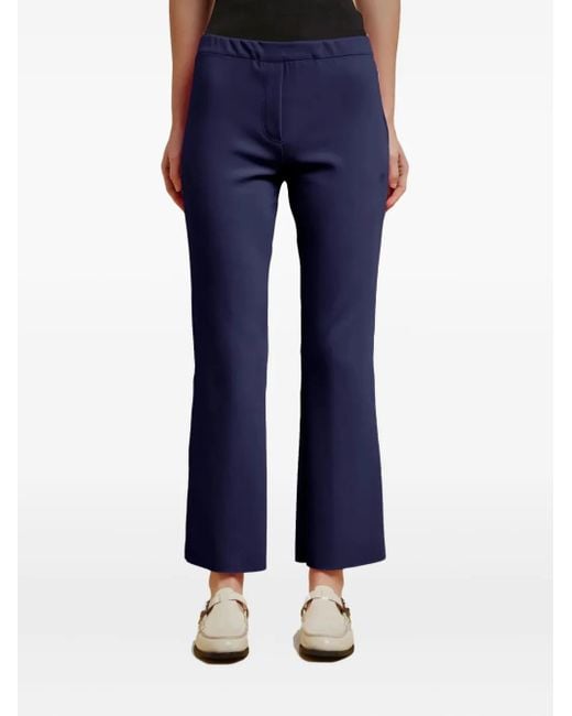 Liviana Conti Blue Mid-rise flared trousers