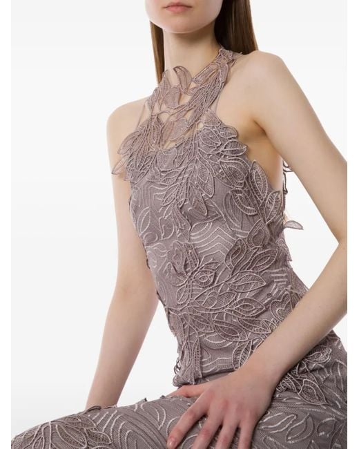 Robe En Dentelle À Coupe Longue Alberta Ferretti en coloris Brown