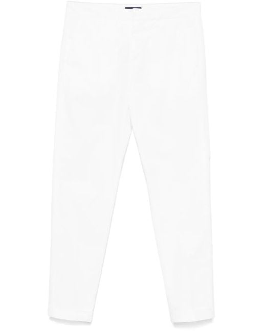 Fay White Tapered Trousers for men