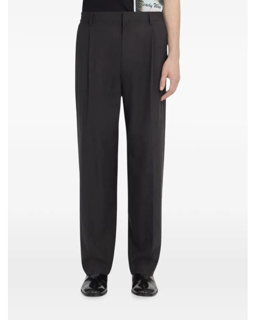 MM6 by Maison Margiela Black Wool Shirting Trousers for men