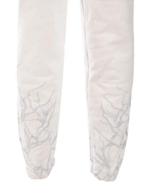 Phobia White Lightning-Embroidered Track Pants for men
