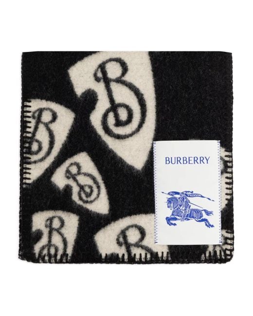 Écharpe À Patch Logo Monogrammé Burberry en coloris Black