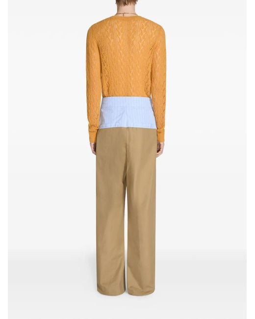 Dries Van Noten Orange Crew-Neck Sweater for men