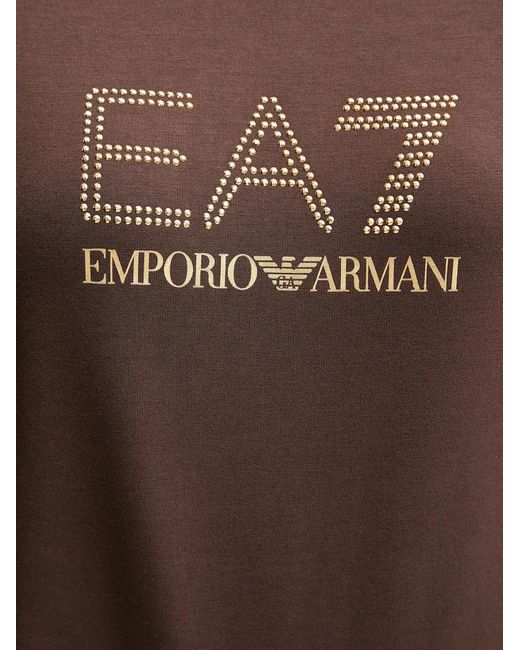 Pull À Détail Logo EA7 en coloris Brown