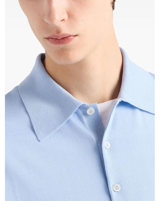 Prada Blue Polo-Neck Sweater for men
