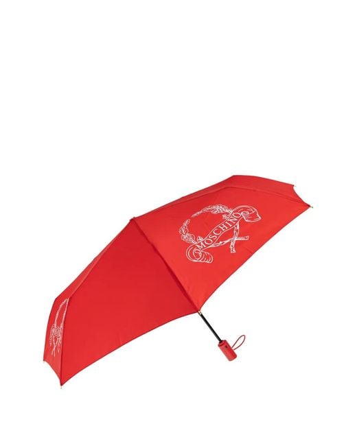 Moschino Red Logo-Motif Umbrella