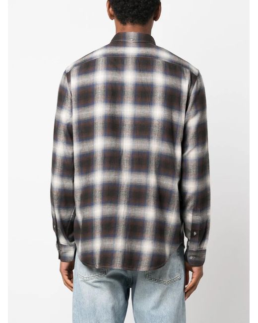 Woolrich Gray Check-pattern Shirt for men