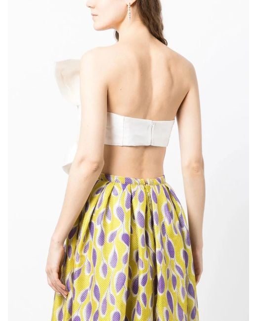 Bambah White Bow-Detail Cropped Tube Top
