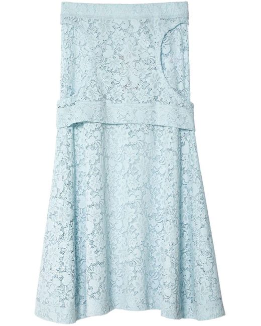 Eckhaus Latta Blue Seraph Floral-lace Maxi Skirt