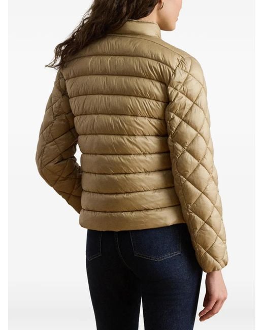 Ralph Lauren Natural Quilted Mockneck Jacket