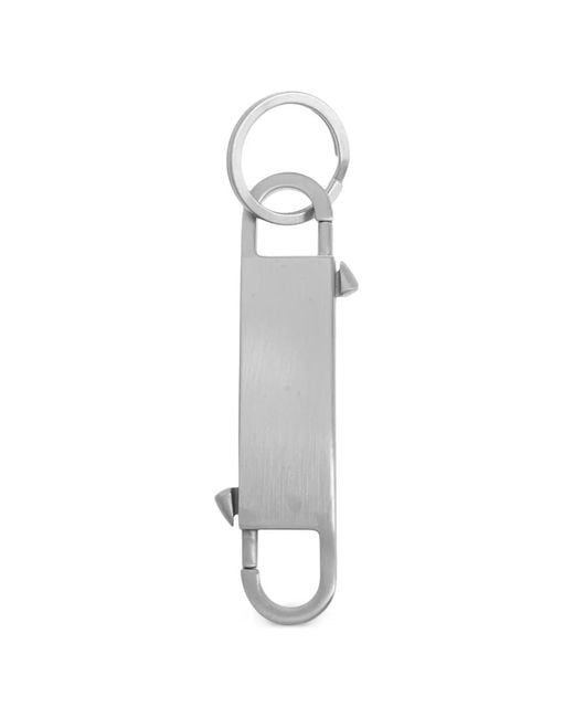 Rick Owens White Engraved-Logo Spike-Detail Keychain