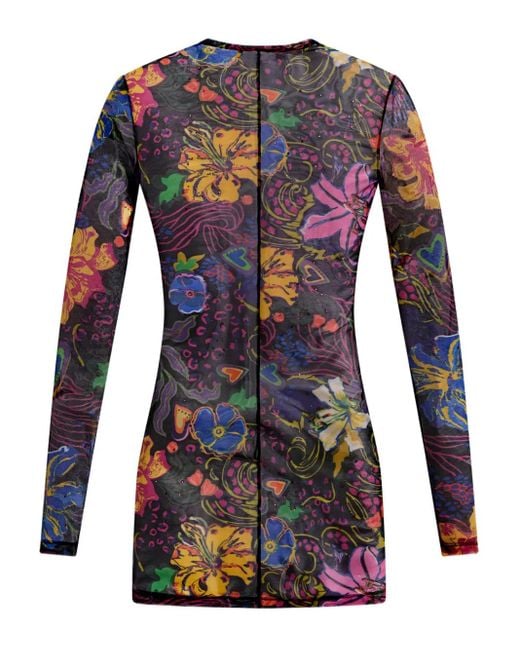 Area Blue Tüll-Minikleid mit Hotfix-Print