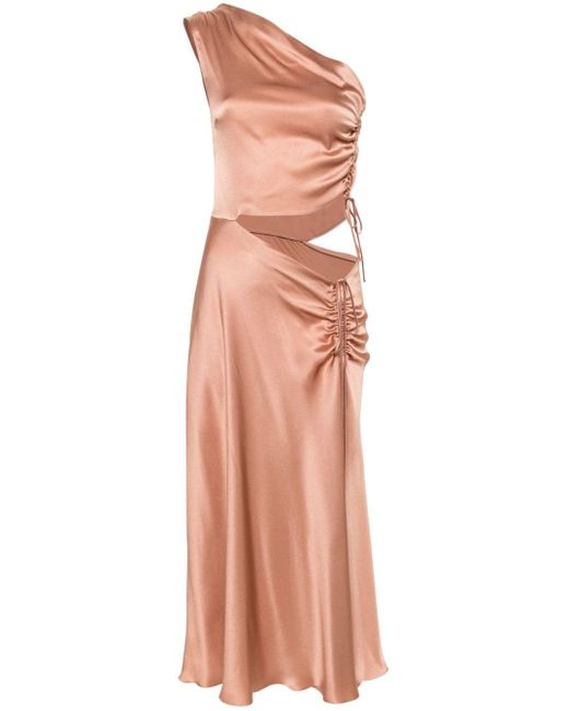 Alberta Ferretti Pink Kleid mit asymmetrischem Schnitt