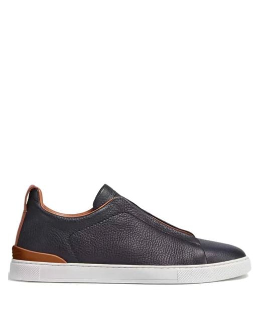 Zegna Blue Lace-up Sneakers for men