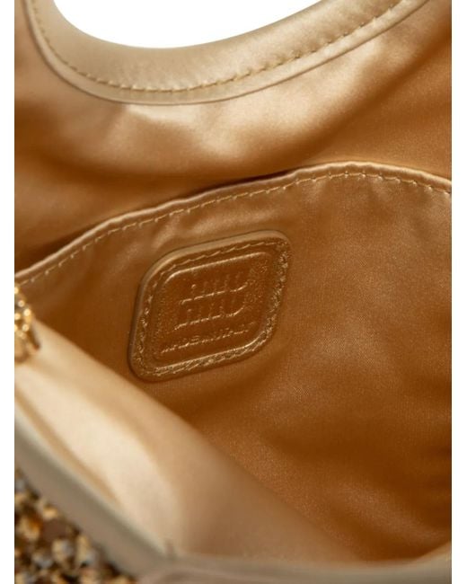 Miu Miu Natural Tote Ivy Medium Mit Kristallen