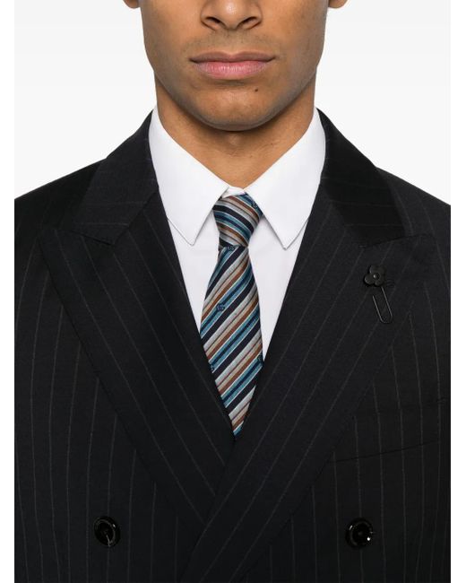 メンズ Lardini ストライプ スーツ Black