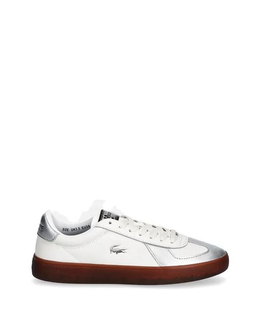 Lacoste White Baseshot Pro Panelled Sneakers