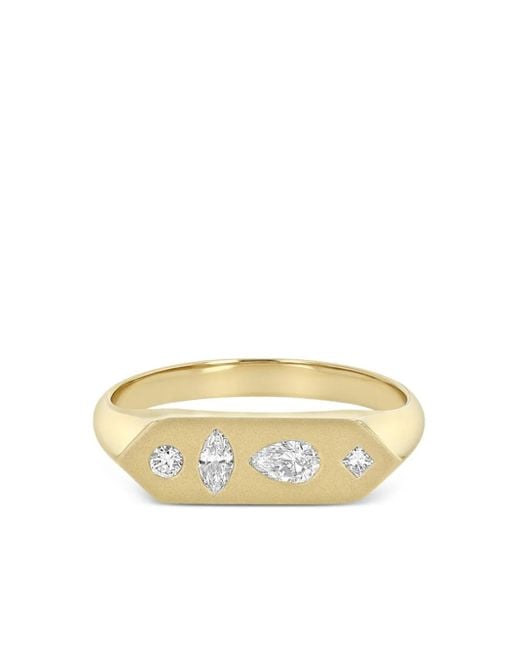 Zoe Chicco Metallic 14K Hexagon Diamond Ring