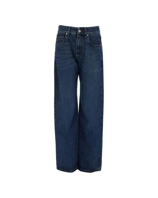 Brunello Cucinelli Blue Wide-Leg Jeans