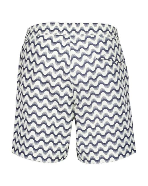 Frescobol Carioca White Porto Wave-Print Swim Shorts for men