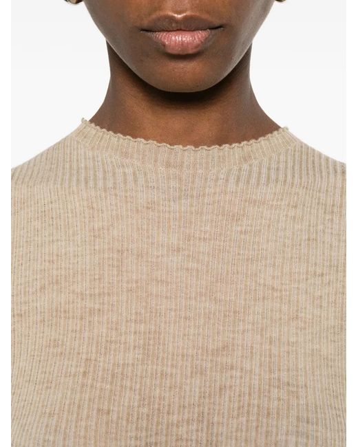 Uma Wang Geribbelde Top in het White