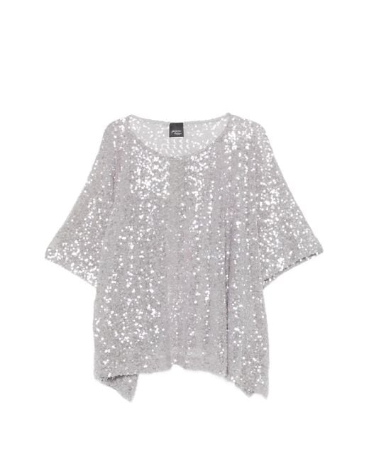 Marina Rinaldi White Pmrepoca Sequin Blouse