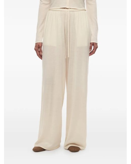 12 STOREEZ White Camelia Drawstring Trousers