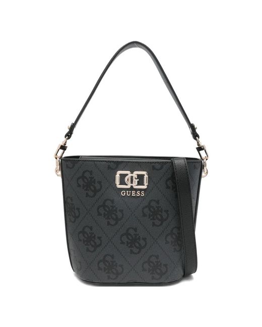 Guess Black Monogram Bucket Bag