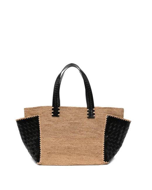 Dragon Diffusion Natural X Sovani Leather-Trim Tote Bag
