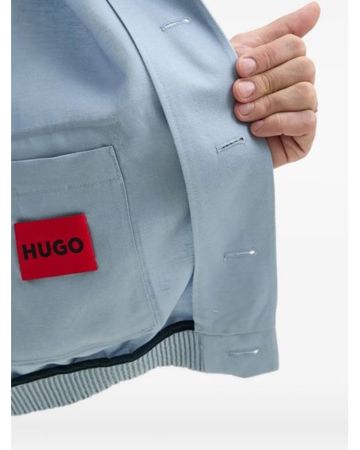 HUGO Blue Button-Fastening Jacket for men