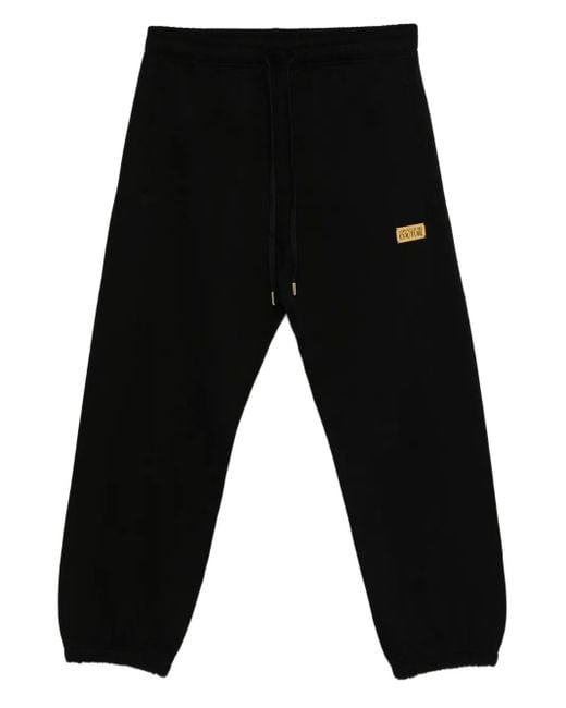 Versace Jeans Couture Black Logo-Plaque Sweatpants for men