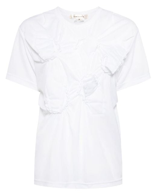 T-shirt con ruches di Comme des Garçons in White