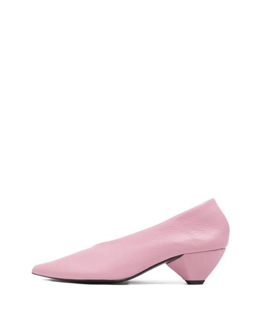 Bimba Y Lola Pink Pointed-Toe Leather Pumps