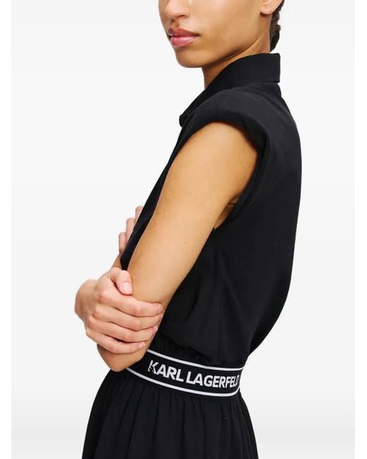 Karl Lagerfeld Black Minikleid mit Schulterpolstern