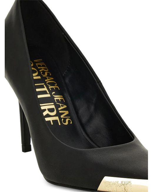 Versace Jeans Couture メタリックトゥ パンプス Black